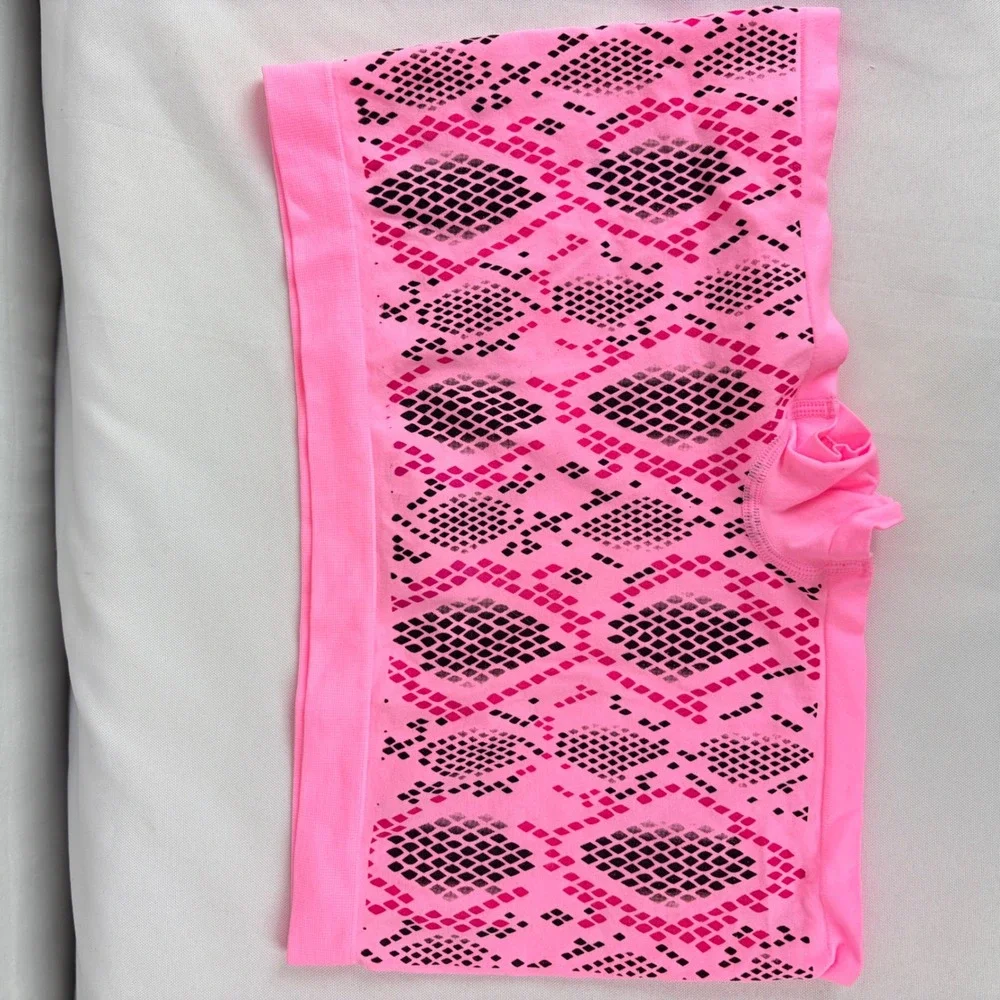 No‎ Boundaries Pink Snakeskin Activewear Tank Top and Boy Short Set Large 12-14